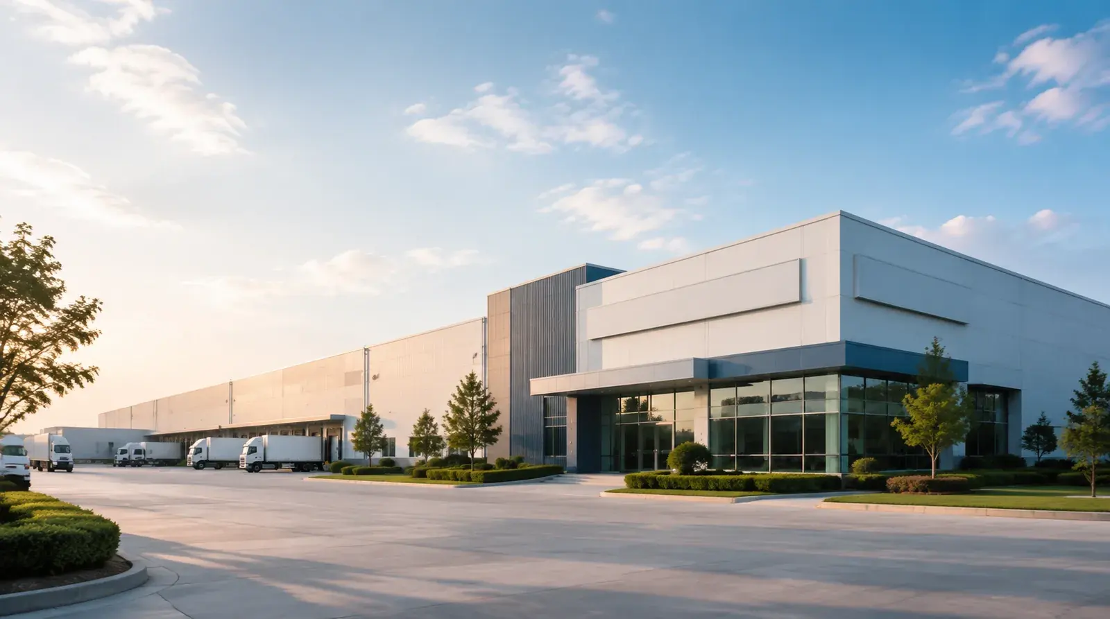 Illustrative factory campus used as demo company media