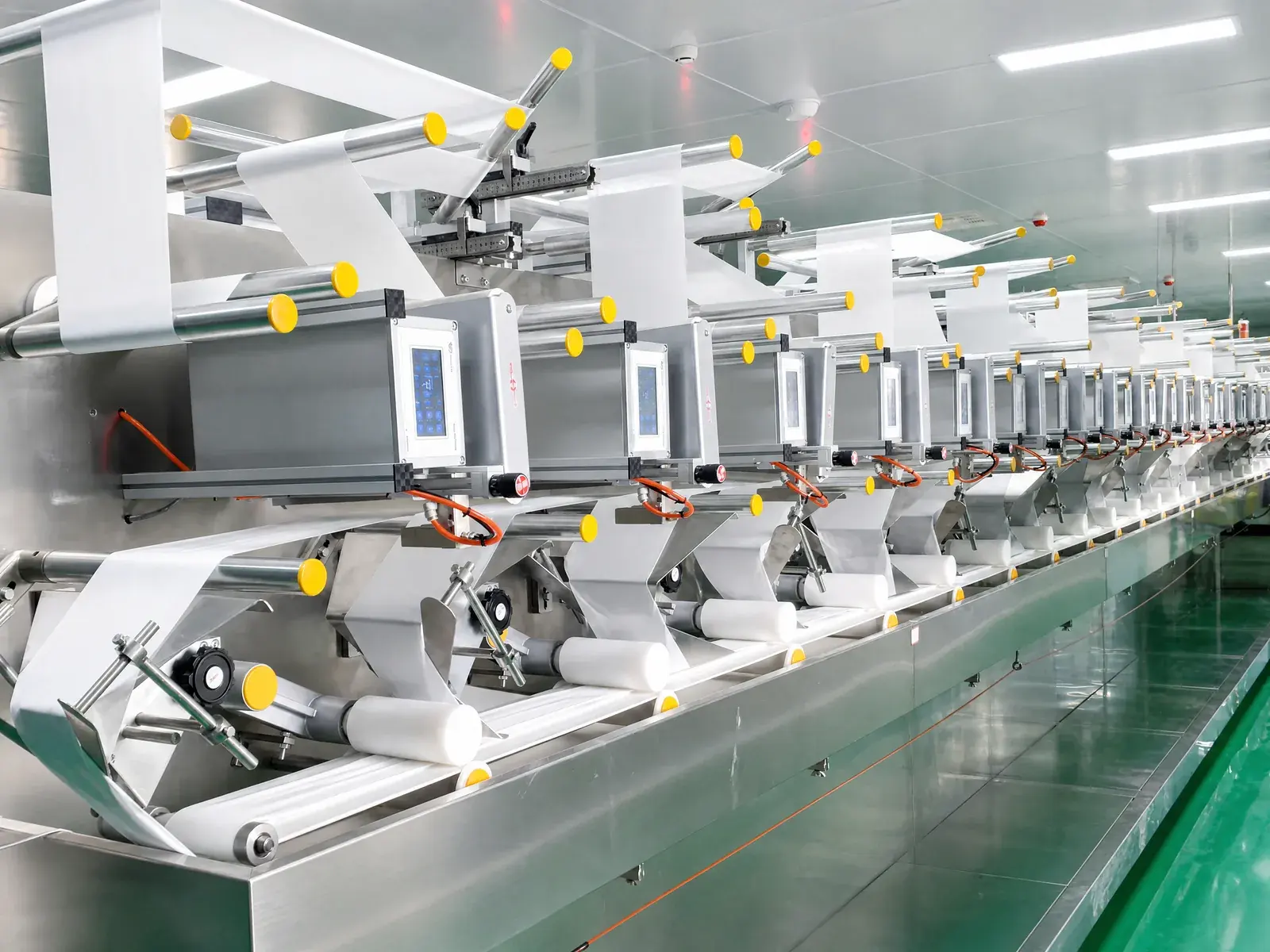 Illustrative non-woven material line