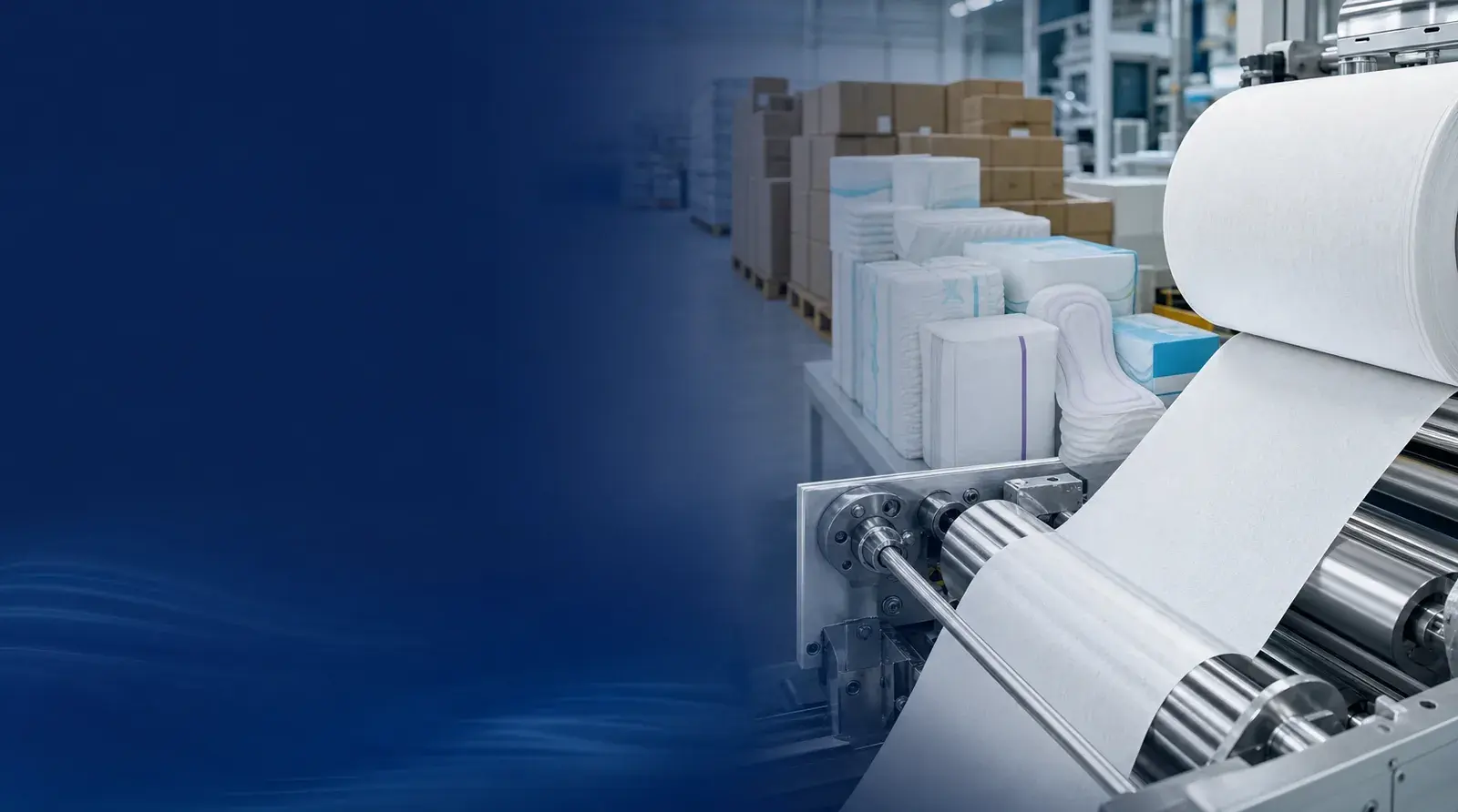 Non-woven roll stock prepared on the factory floor