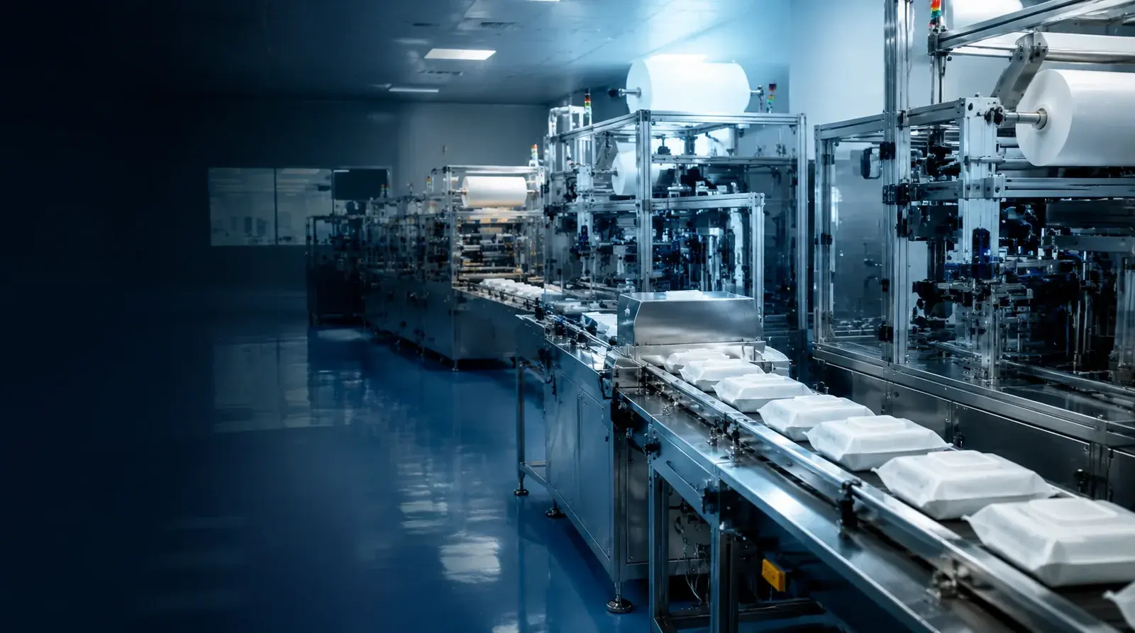 Illustrative wipes production line used as demo factory-network media