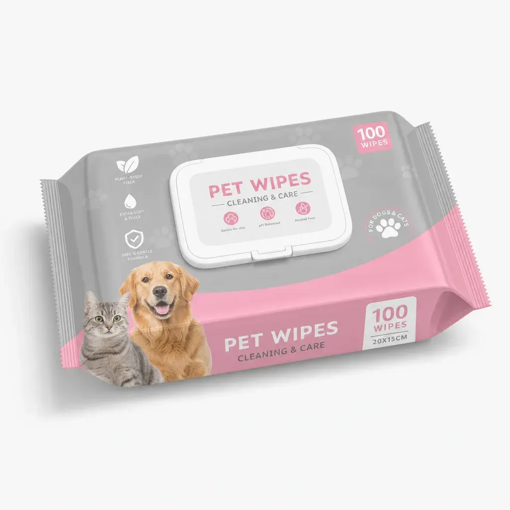 Soft pack of pet wipes